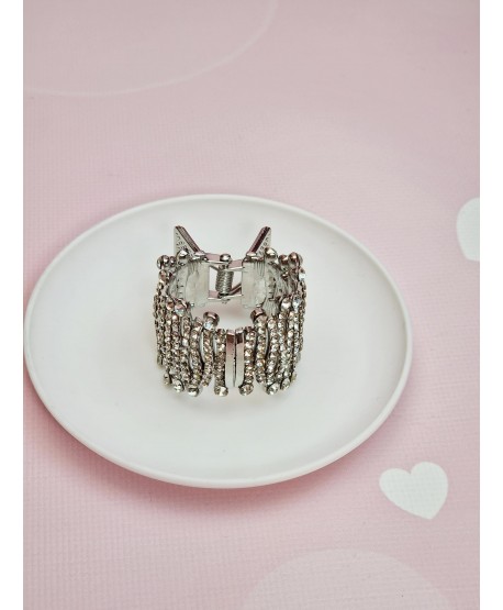 Spinka klamra szczęka srebrna z cyrkoniami