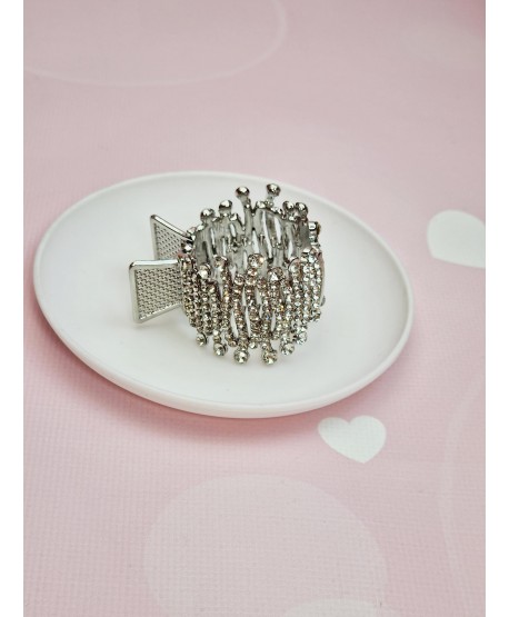 Spinka klamra szczęka srebrna z cyrkoniami