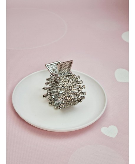 Spinka klamra szczęka srebrna z cyrkoniami