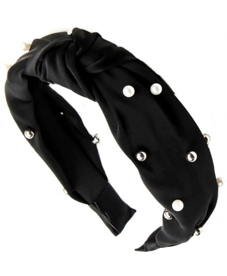 Opaska do włosów z węzełkiem perełki