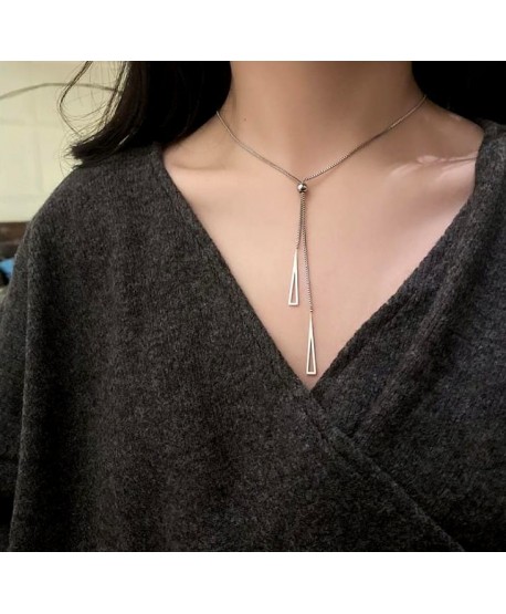 Naszyjnik stal krawatka srebrna z regulacją