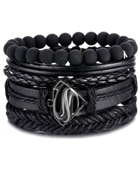 Zestaw bransoletek męskich na rzemieniach z supermanem