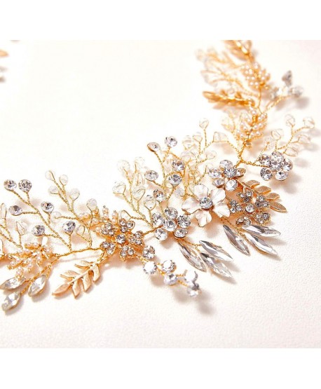 Ozdoba złota na druciku i białej wstążce