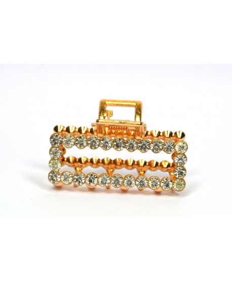 Spinka klamra szczeka metalowa złota z dżetami