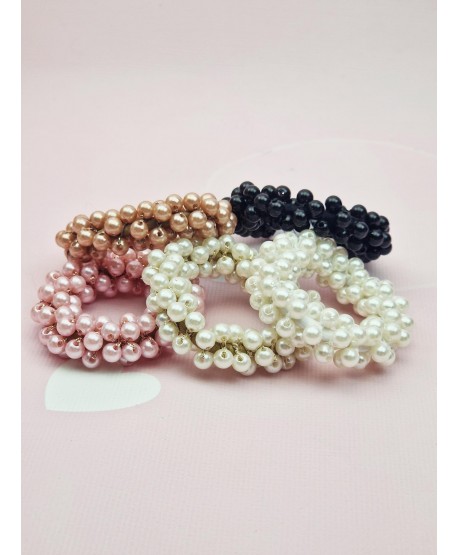 Gumki do włosów ozdobne z perełkami