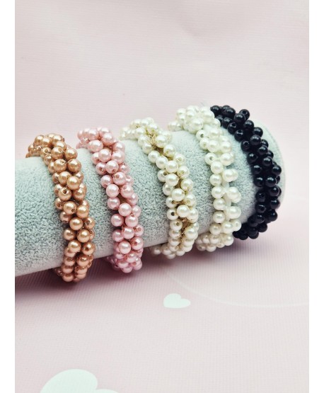 Gumki do włosów ozdobne z perełkami