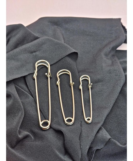 Broszka klasyczna duża agrafka srebrna