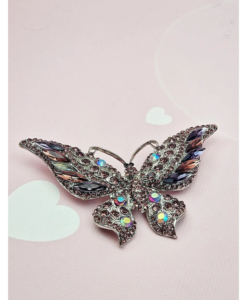 Broszki piękne cyrkoniowe motyle z kolorach