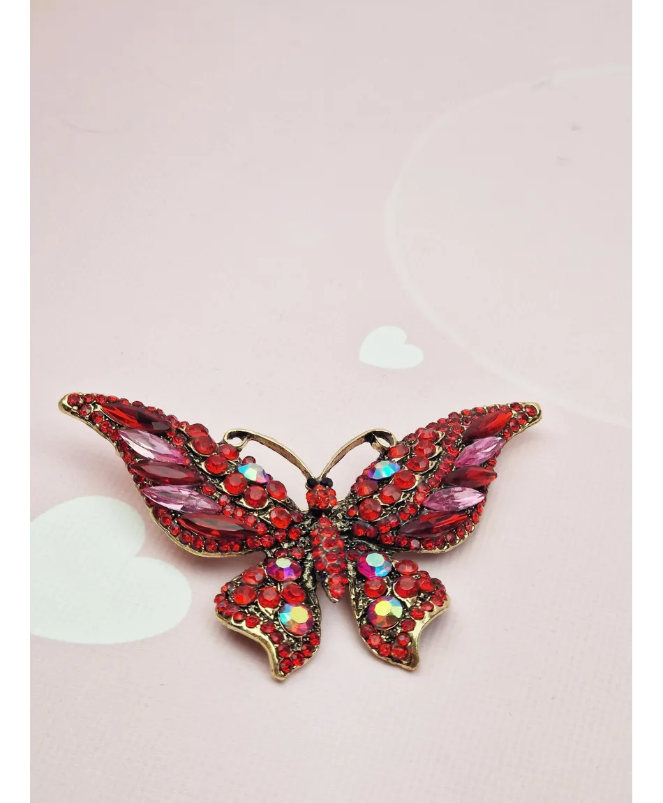 Broszki piękne cyrkoniowe motyle z kolorach