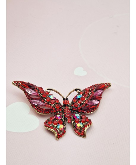 Broszki piękne cyrkoniowe motyle z kolorach