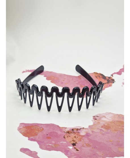 Opaska lakierowana zygzak z ząbkami