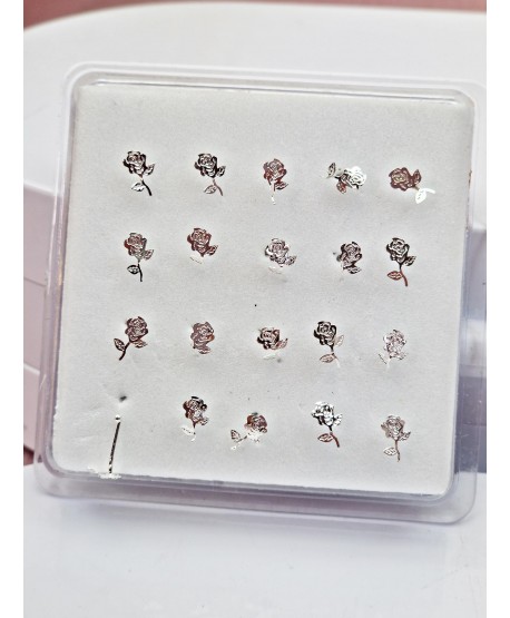 Kolczyki do nosa różyczki ze srebra p. 925
