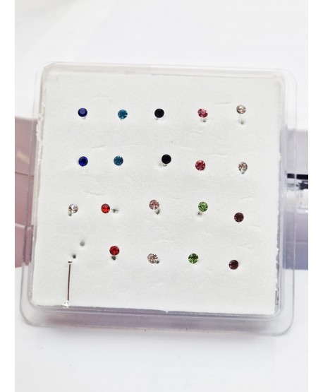 Kolczyki do nosa z cyrkonią  ze srebra p. 925