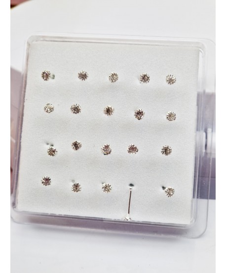 Kolczyki do nosa z dużą cyrkonią  ze srebra p. 925