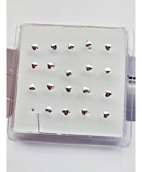 Kolczyki do nosa serduszka ze srebra p. 925