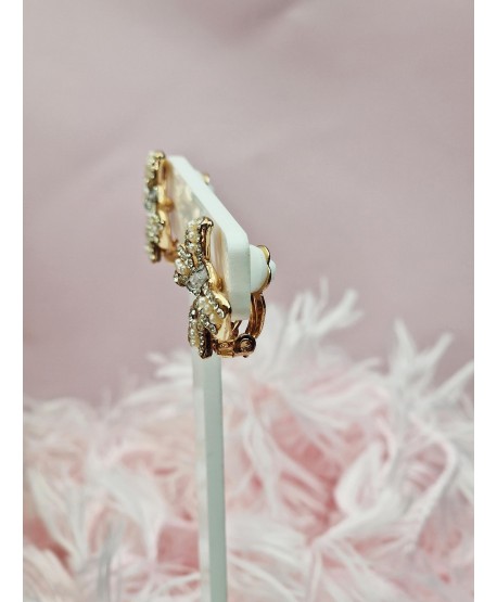 Klipsy złote w kształcie kokardki