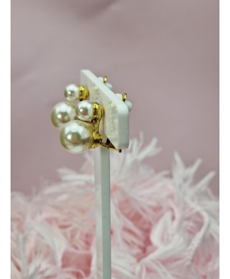 Klipsy złote z dwoma perełkami