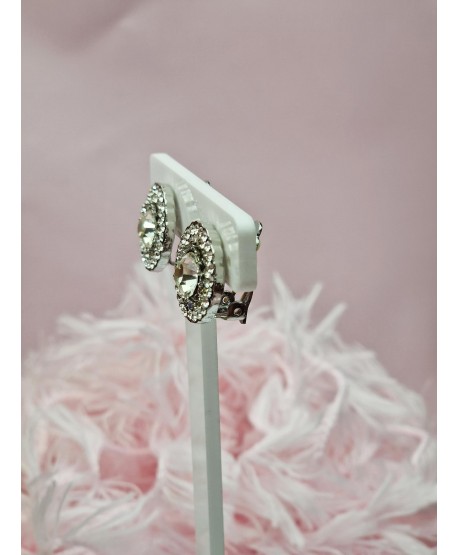 Klipsy srebrne bogato zdobione