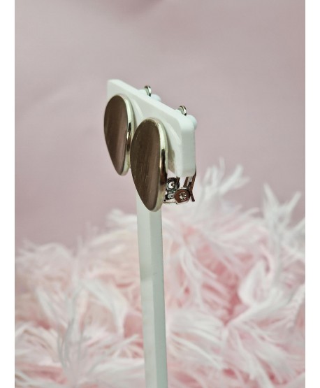 Gładkie, proste klipsy w kolorze starego srebra