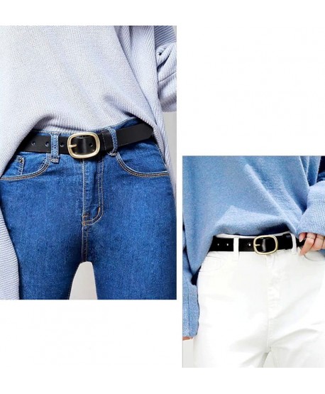 Czarny pasek ze złotą matową klamrą