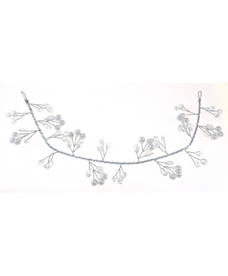 Ozdoba do włosów w srebrze z perełkami