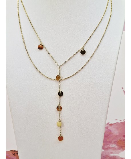 Naszyjnik celebrytka krawatka z kółeczkami