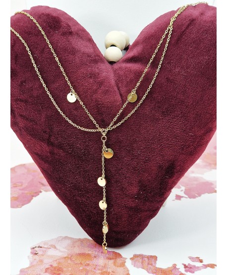 Naszyjnik celebrytka krawatka z kółeczkami