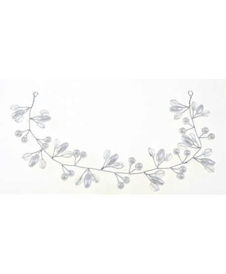 Ozdoba do włosów w srebrze z perełkami