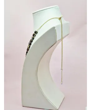 Naszyjnik stal choker z czarnymi kryształkami