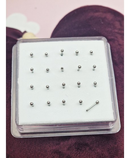 Kolczyki do nosa stal srebrna kuleczka