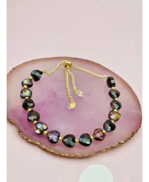 Bransoletka stal ściągana z kryształkami- kolory