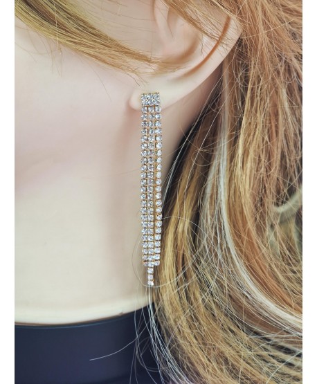 Komplet subtelnej biżuterii złotej naszyjnik z kolczykami