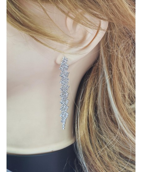 Komplet subtelnej biżuterii srebrnej naszyjnik z kolczykami