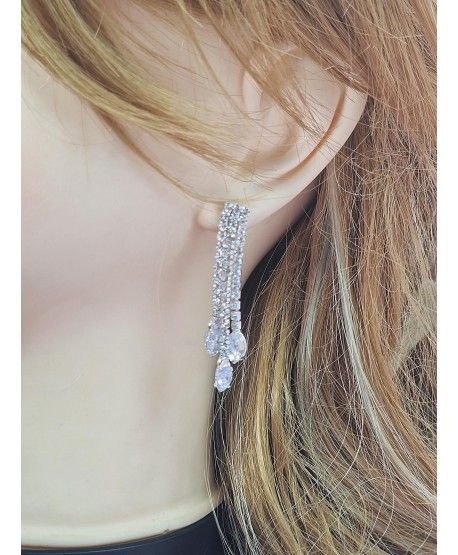 Komplet biżuterii srebrnej naszyjnik z kolczykami