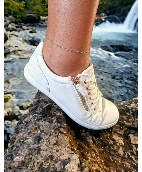 Bransoletka na kostkę stal - splot Singapur