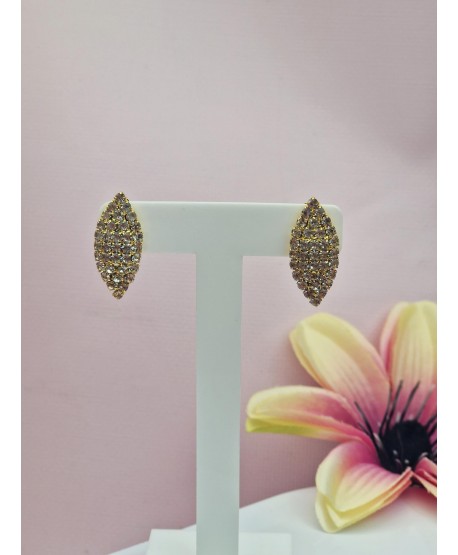 Klipsy złote błyszczące łezki