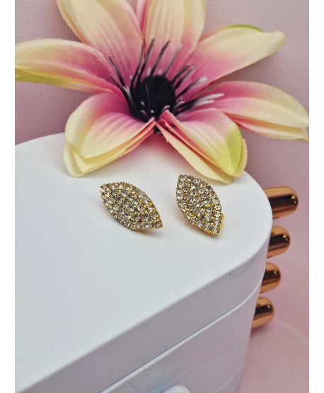 Klipsy złote błyszczące łezki