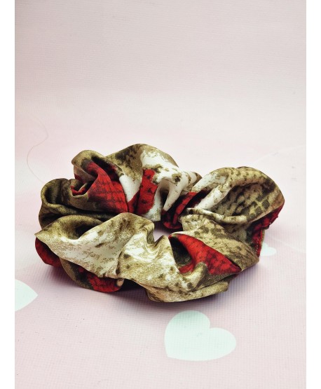 Gumki materiałowe scrunchies z wężowym wzorem- kolory