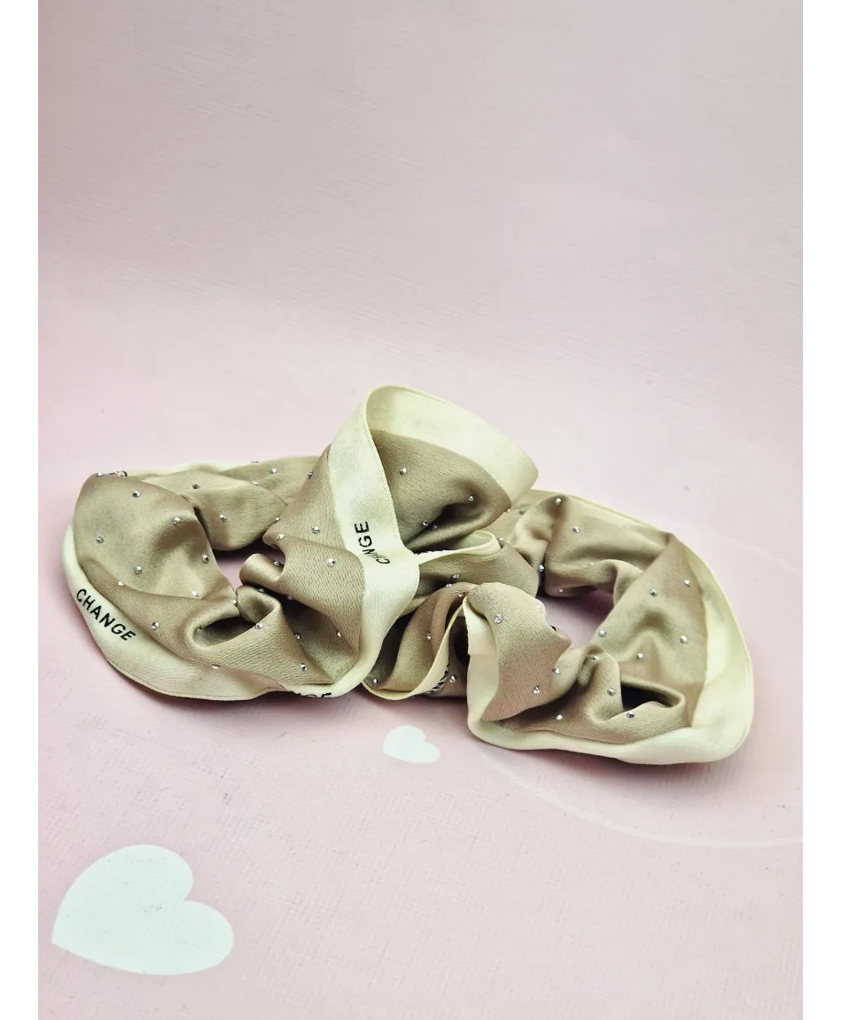 Gumki satynowe scrunchies z cyrkoniami- kolory