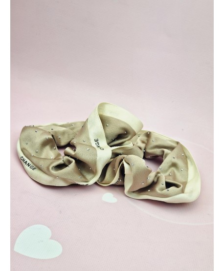 Gumki satynowe scrunchies z cyrkoniami- kolory