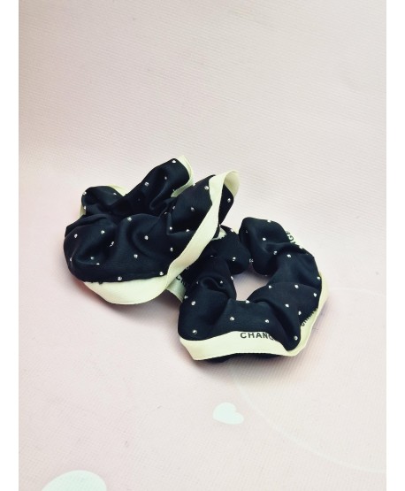 Gumki satynowe scrunchies z cyrkoniami- kolory