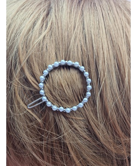 Spinka z perełkami okrągła zapinana na kulkę-kolory