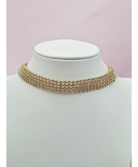 Złoty choker- 4 rzędy