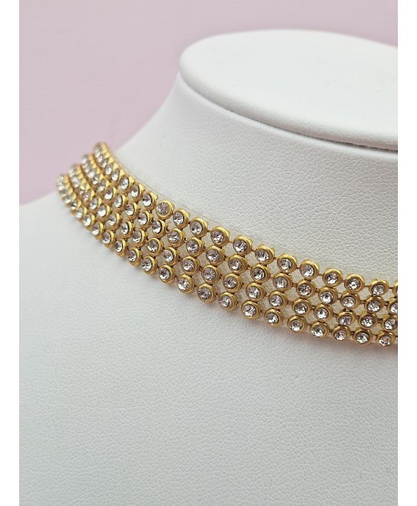 Złoty choker- 4 rzędy