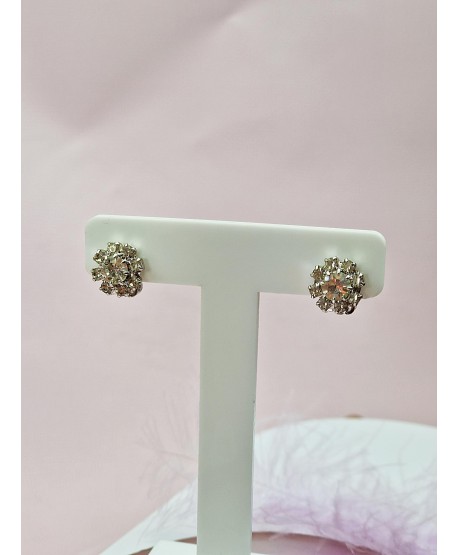 Klipsy srebrne błyszczące kwiatuszki