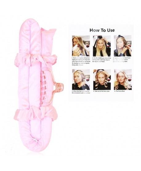 Wałek do kręcenia loków zestaw spinka gumki jasny róż