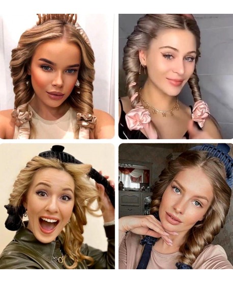 Wałek do kręcenia loków zestaw spinka gumki panterka