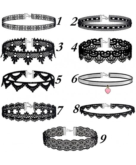 Koronkowe chokery czarne tasiemki