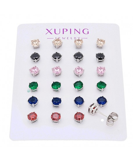 Kolczyki stal cyrkonie na sztyfcie w kolorach 0,4 cm