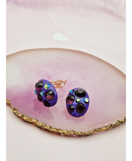 Klipsy błyszczące kolorowe kryształki